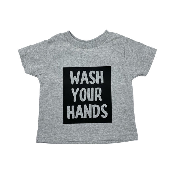 grey wash your hands toddler shirt 