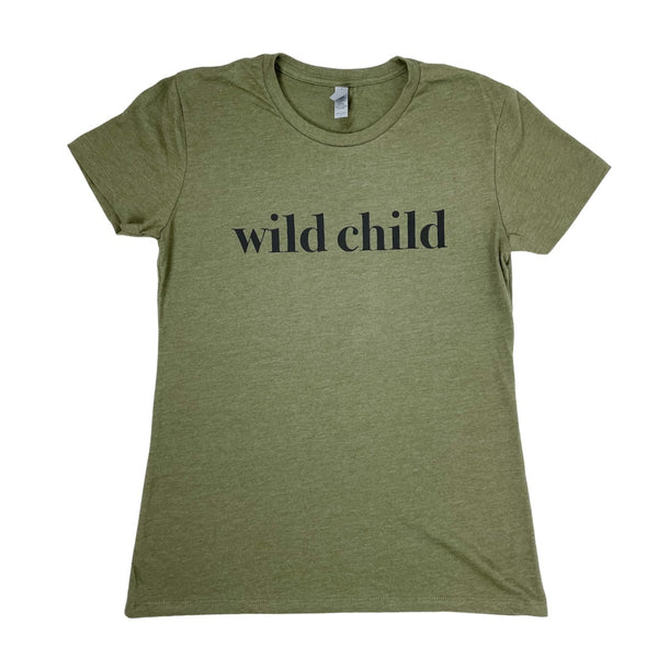 green wild child adult t shirt 