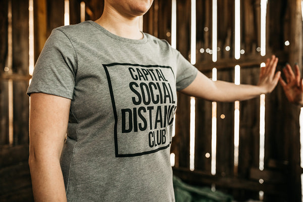 T shirt with saying Capital Social Distance Club