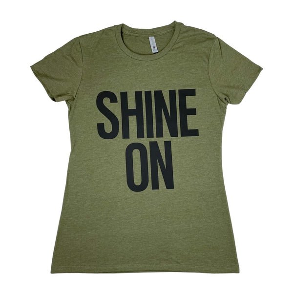 military green shine on adult t shirt 